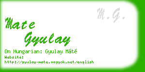 mate gyulay business card