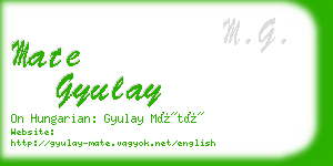 mate gyulay business card